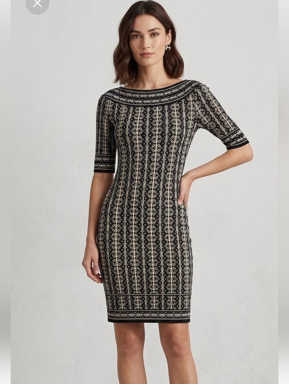Max Studio Half Sleeve Mini Dress Boatneck Sz XS